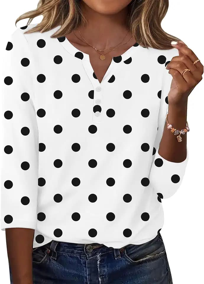 Zeagoo 3/4 Length Sleeve Womens Tops Casual Dressy Summer Fall Shirts