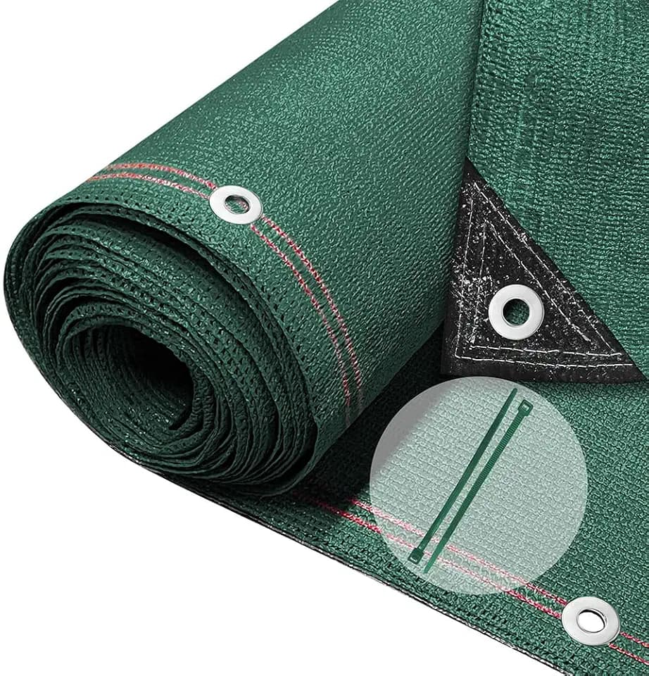 VOUNOT® Zaunblende 1.5×20m, Sichtschutz Zaun 230 g/m² HDPE Schattiernetz, Windschutz UV-resistent Reißfest, 95% Beschattungsgrad, mit Löcher und Kabelbinder, Grün