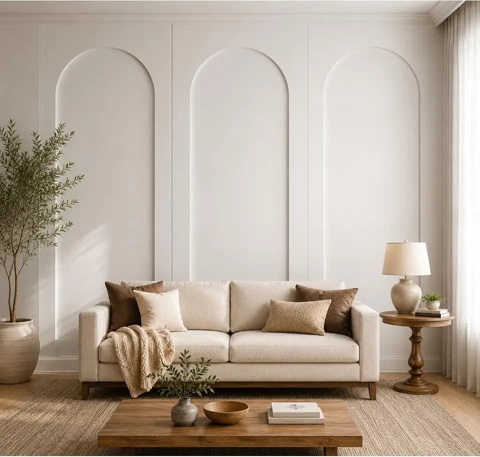 Nuanchu 3 Set 118 x 47.24 Inch Arch MDF Wall Molding Kit
