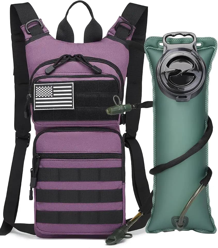 Insulated Water Hydration Pack Bag with 3L TPU Bladder Tactical Molle Hydration Backpack for Hiking Cycling Running