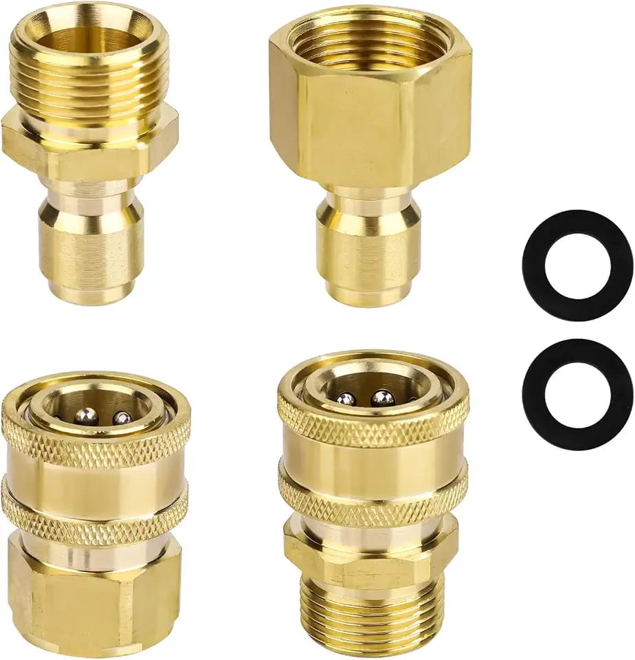 NQEUEPN 4pcs M22-14mm to 3/8in Pressure Washer Adapter Set