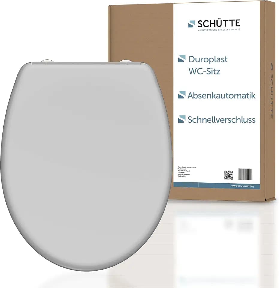 SCHÜTTE WC-Sitz GRAU mit Absenkautomatik und Schnellverschluss aus