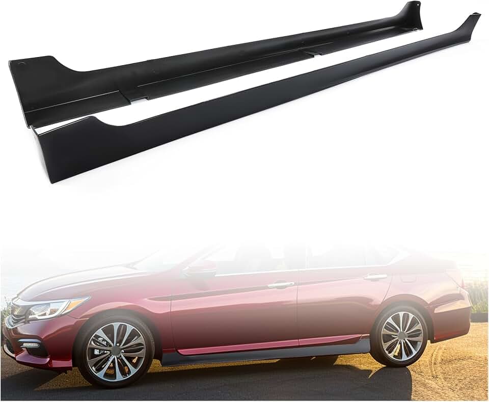 HECASA Pair Side Skirts Compatible with 2013-2017 Honda Accord 4 Door Sedan