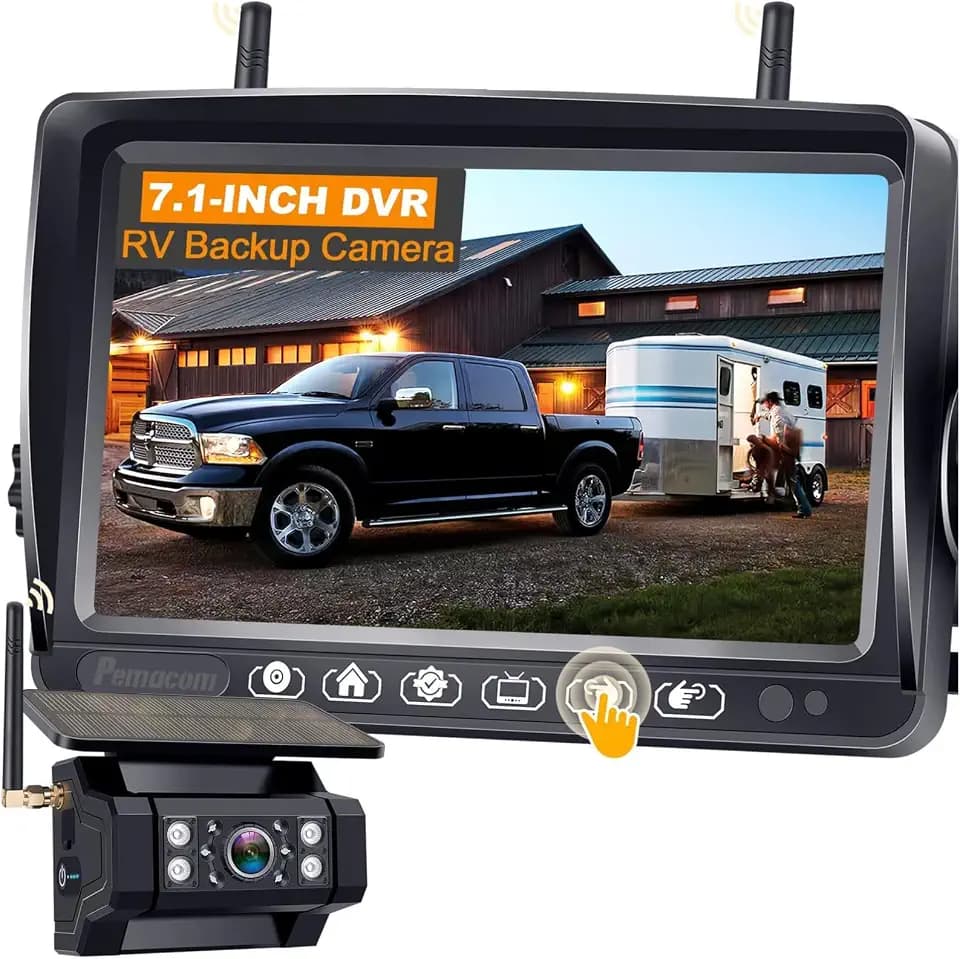 RV Backup Camera with Solar Magnetic - 50 FT Long Distance No Signal Delay