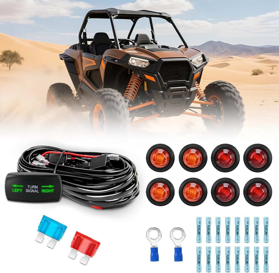 Nilight UTV ATV Turn Signal Wiring Harness Kit w/Horizontal Rocker Switch