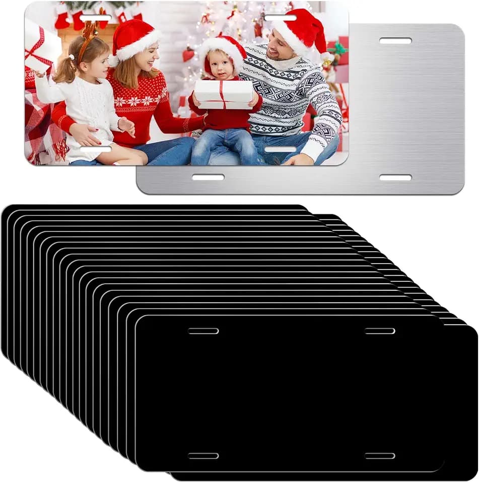 100 Pack Black Aluminum License Plate Blanks – 6x12 Inch Metal Tags