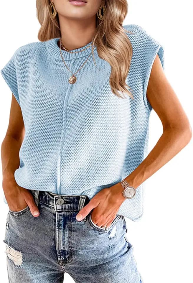 Seiciviy Womens Fall Sweater Vest Tops Western Short Sleeve Casual Shirts
