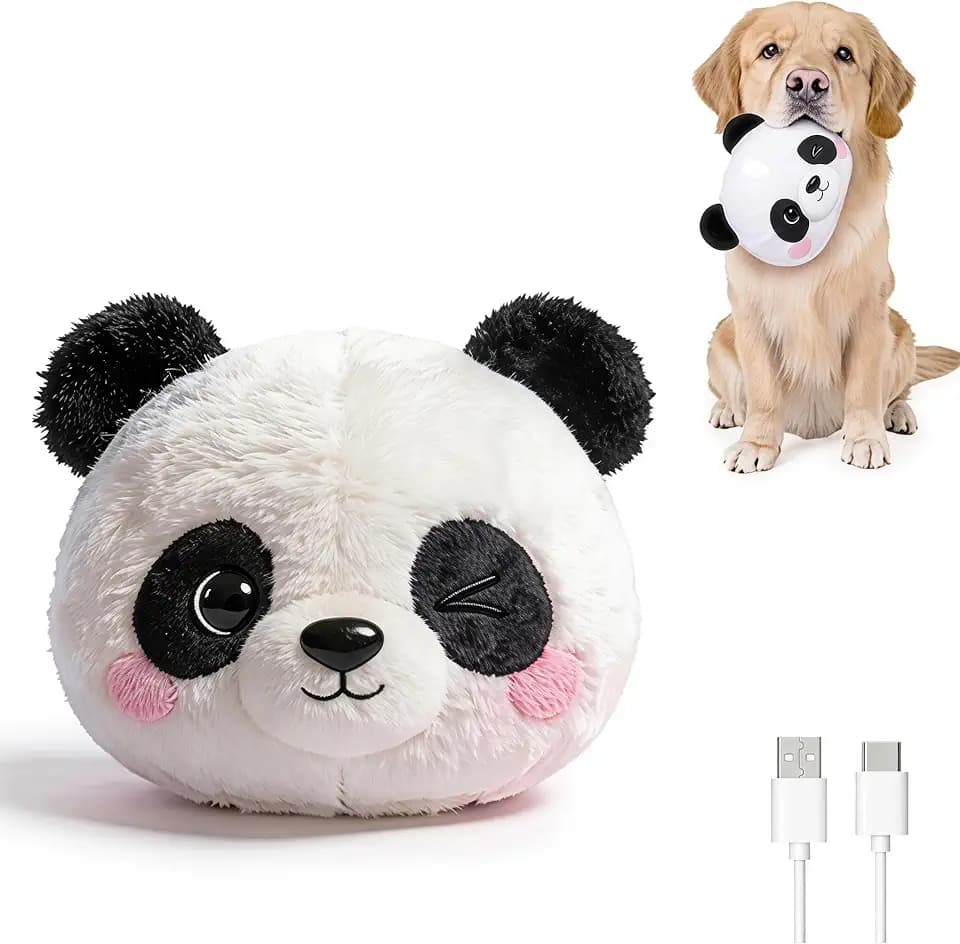 Interactive Dog Toy, 3 Modes Bouncing Talking Squeaky Dog Toy(Panda)