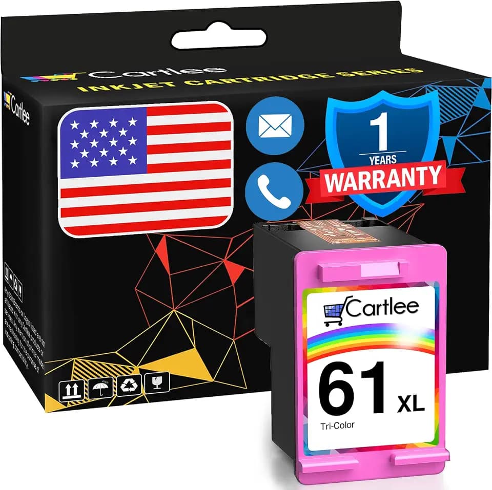 Cartlee Remanufactured Ink Cartridges Replacement for HP 61 Ink Cartridge Combo Pack for HP 61 cartridges for Envy 4500 61xl Printer Cartridges (1 Color)