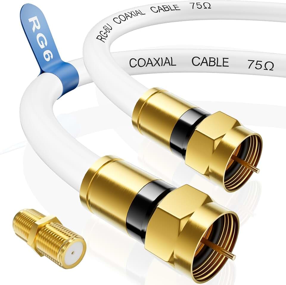 Nixsto RG6 Coaxial Cable, 3FT 6FT 10FT 15FT 25FT 50FT 100FT Coax Cable Cord