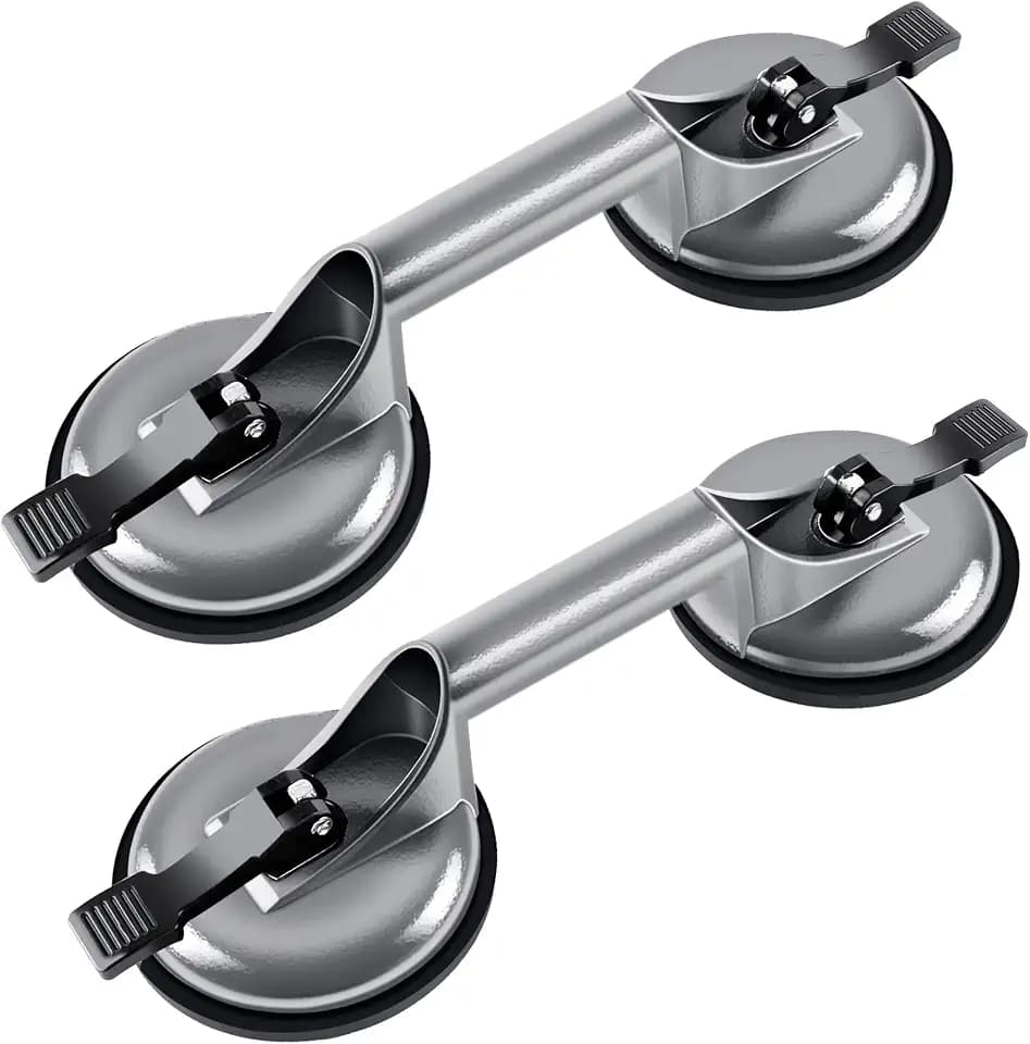 Forever Speed 2x Saugheber Aluminium Saugnapf Fliesen Suction Lifters Glass Suction Vacuum Lifter 120 mm max.100kg mit 2 Saugnäpfen