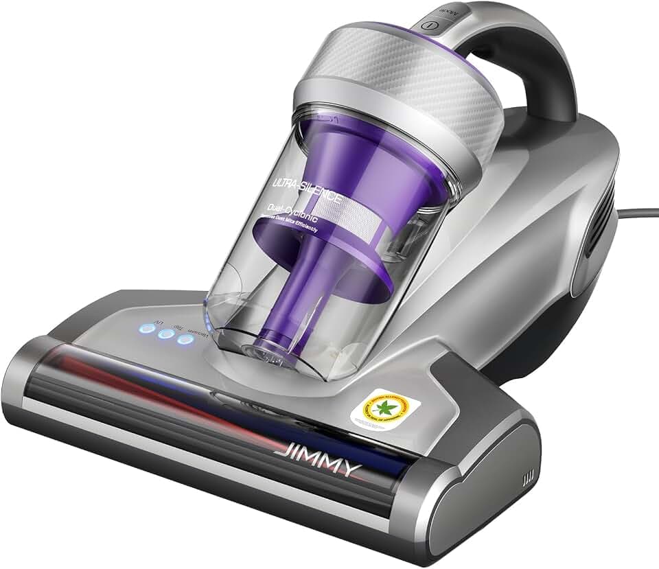 Jimmy JV35 Milbensauger, Antimilben-Staubsauger mit UV-C-Licht 14Kpa Starke Absaugung Matratzenreiniger Handstaubsauger, 700W Leistungsstark 5s Schnellheizung Staubsammler, inkl. HEPA Filter