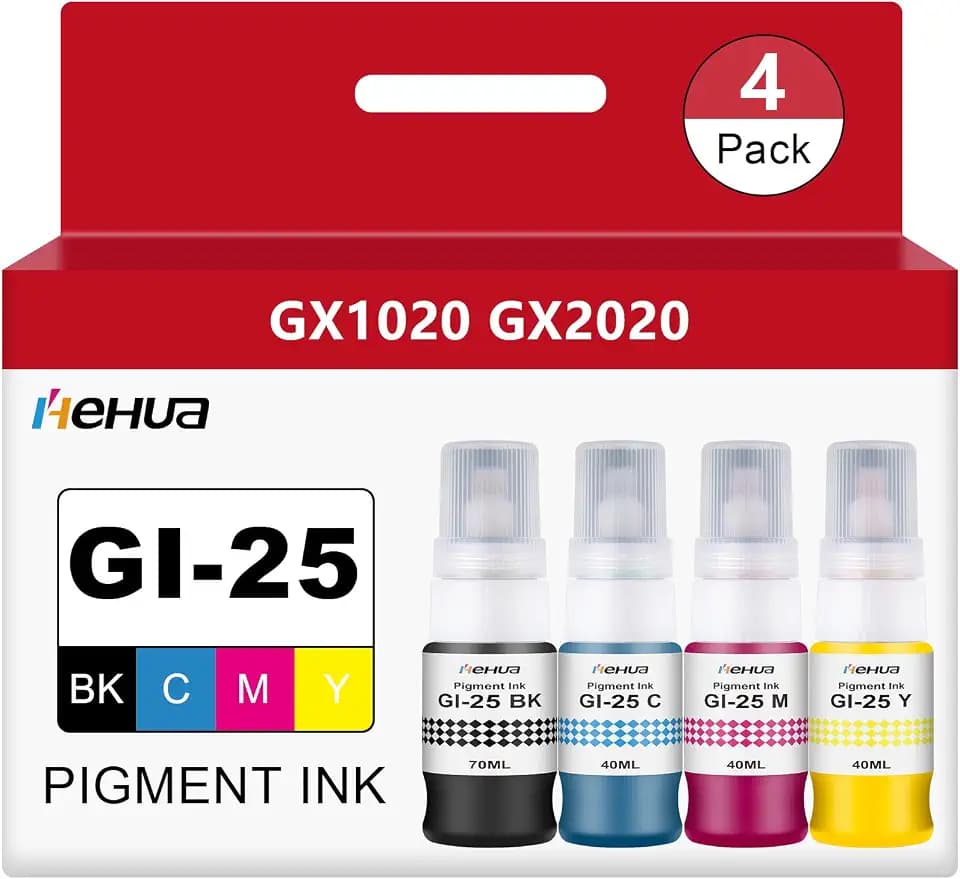 hehua Pigment GI-25 GX2020 Ink Refill Bottles Compatible for Canon 25 GI25