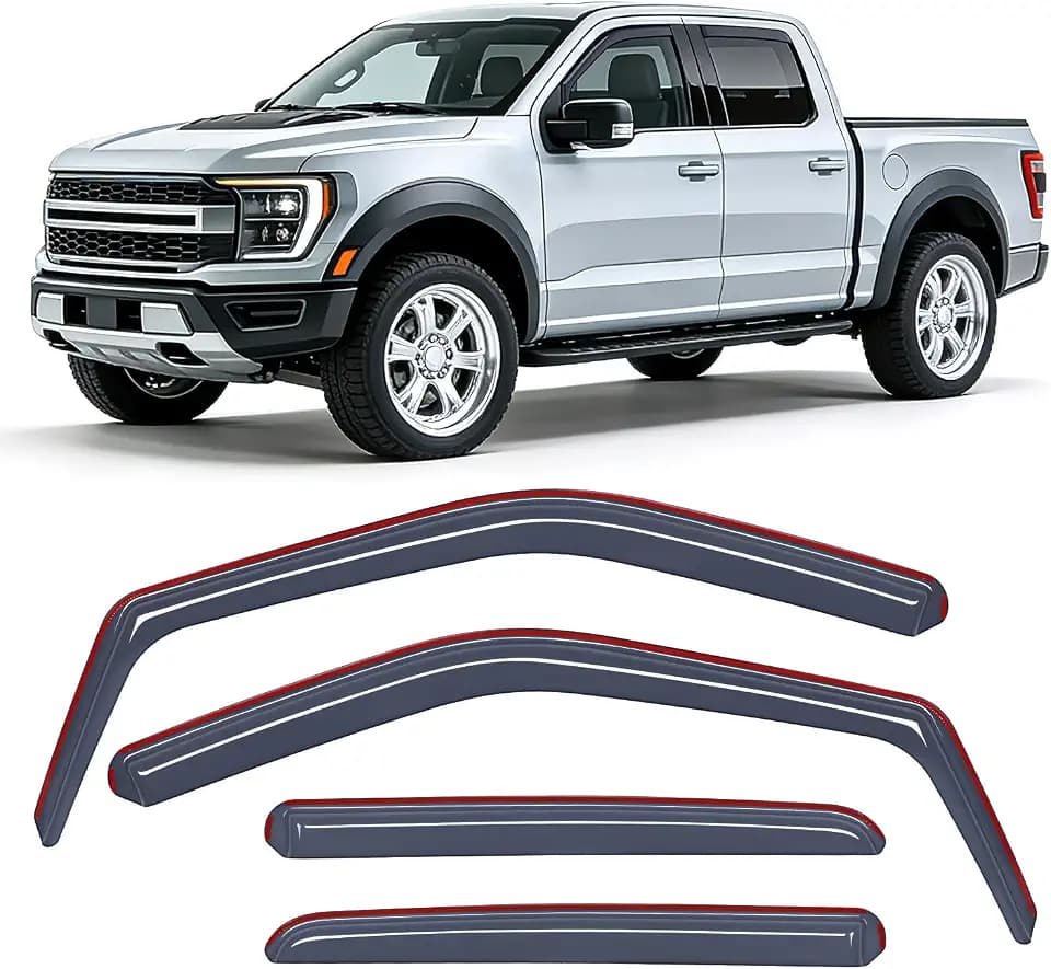 Nilight in Channel Rain Guards for Ford F150 SuperCrew 2015-2020, 4PCS