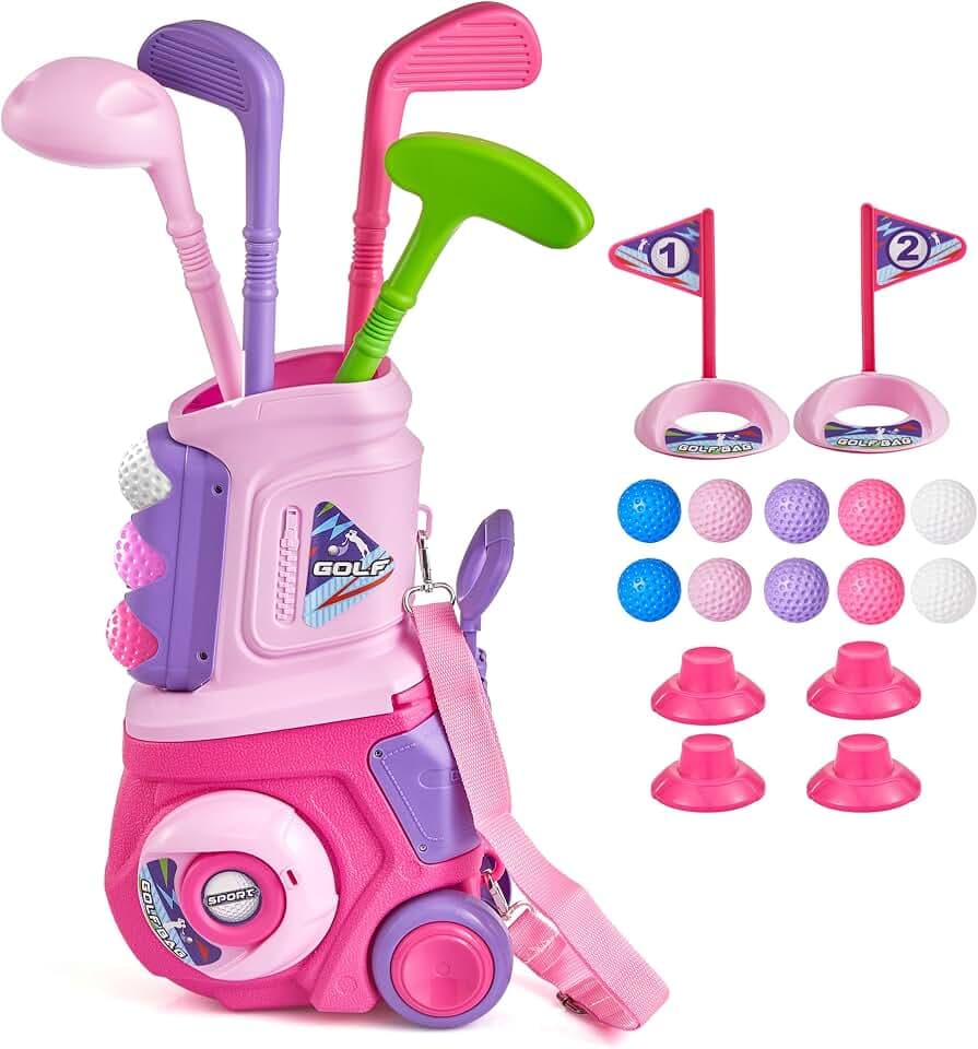 PJG 22 Pcs Toddler Golf Clubs Set, Kids Golf Toys, Birthday Gift Boys Girls