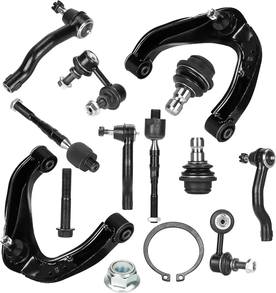 Front Upper Control Arms w/Ball Joints Sway Bar End Links Tie Rod End Links Suspension Kit for 2005-2012 Nissan Pathfinder, 2005-2019 Nissan Frontier, 2005-2015 Xterra, (10PCs)
