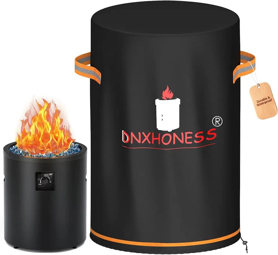 Fire Pit Cover for Bali Outdoor 23in Firepit, 600D Tear-Resistant 100% Waterproof & Anti UV Propane Fire Pit Cover, Fire Pit Soft Cover for 21-23in Gas Fire Pits Round with Drawstring & Double Handles