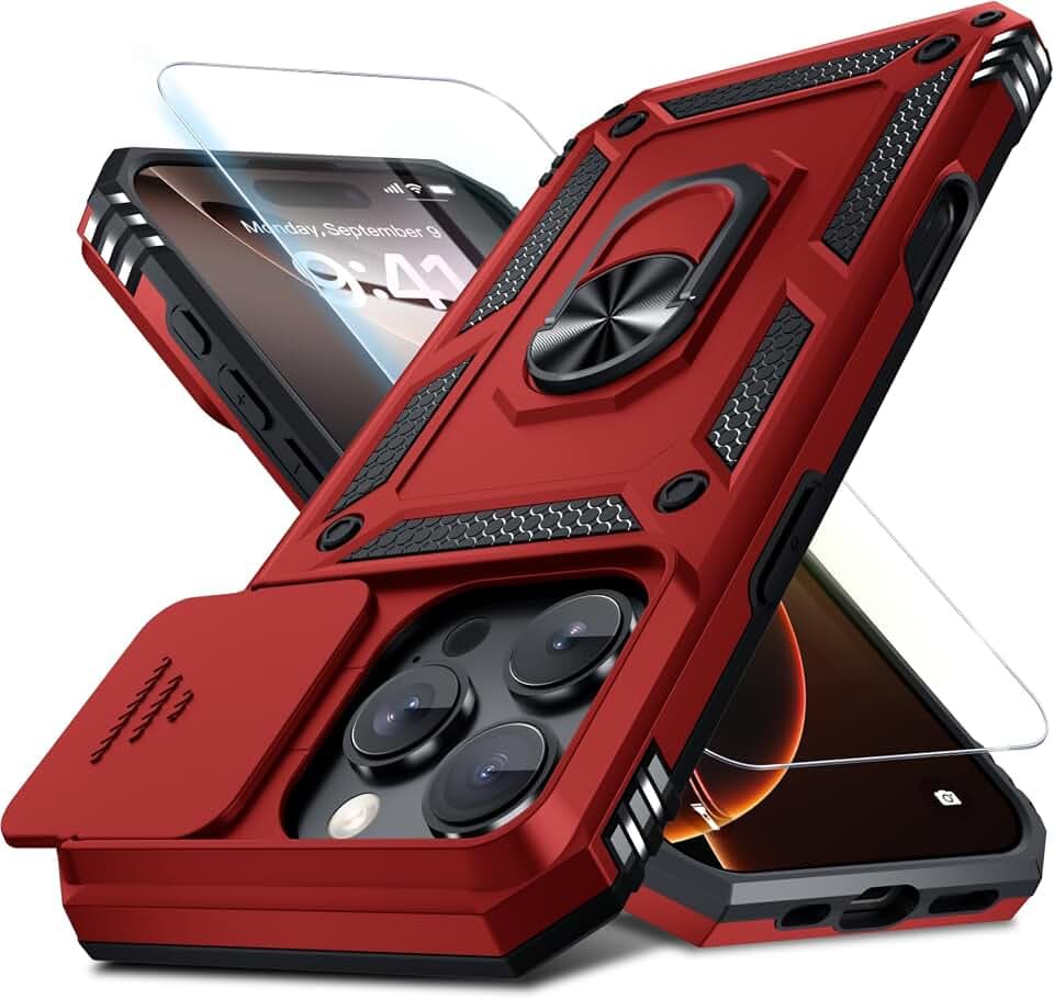 for iPhone 16 Pro Max Phone Case Built in Slide Camera Lens Cover