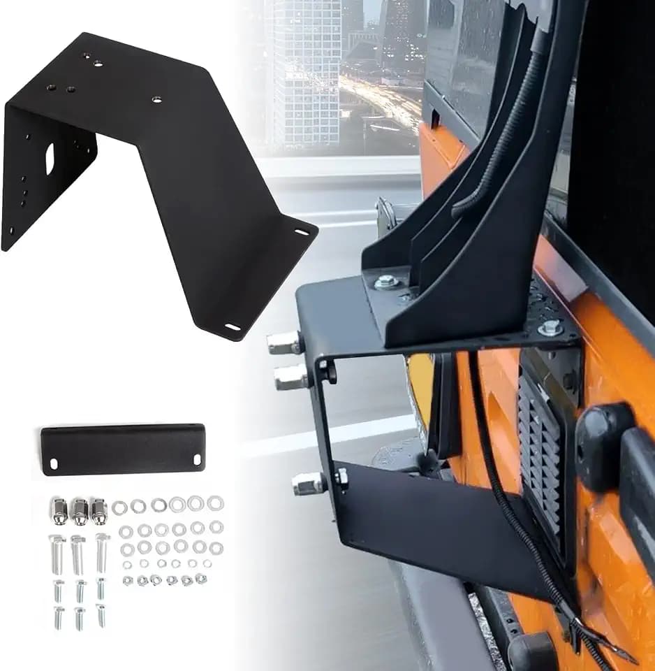 ECOTRIC Spare Tire Carrier Mount Holder Compatible with 1987-2006 YJ TJ LJ