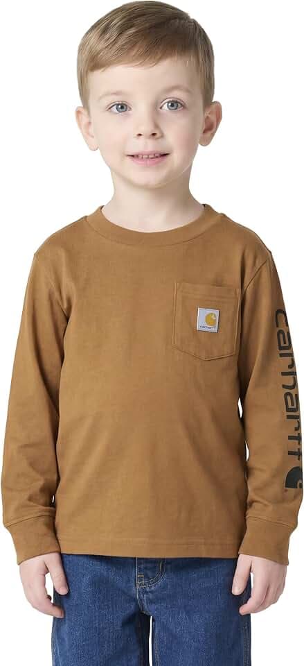 Carhartt Boys Long-Sleeve Pocket Logo T-Shirt