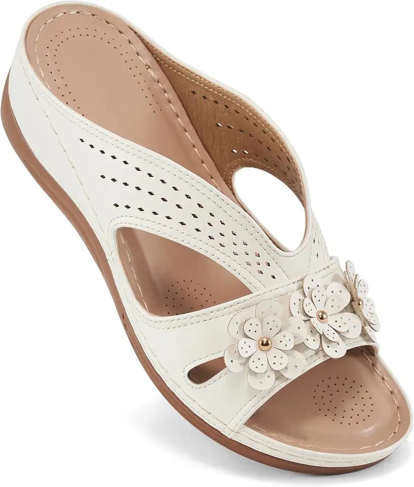 Ecetana Women's Wedge Sandals Comfortable Summer Dressy Platform Slides