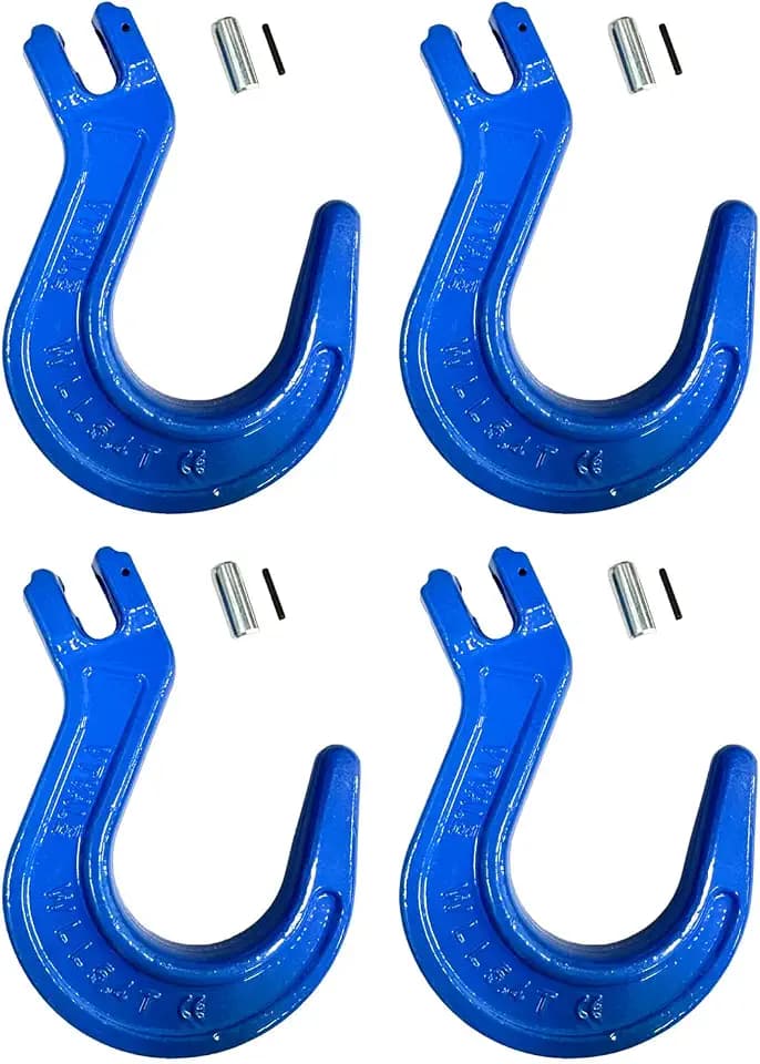 1/2" G80 Clevis Foundry Hook, 11905 Lbs 4 Pack 5.4t Working Load Limit Lifting Clevis Chain Hook for G80 Transport Binder Chain and Binder, Lifting Slings, Industrial Rigging【5.4t*4Pack】