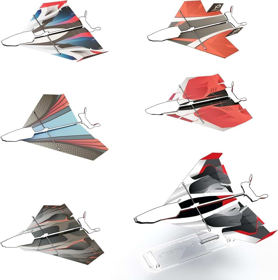 12 Color Paper Airplane Templates for POWERUP 4.0 2.0 Paper Plane Motor Kit
