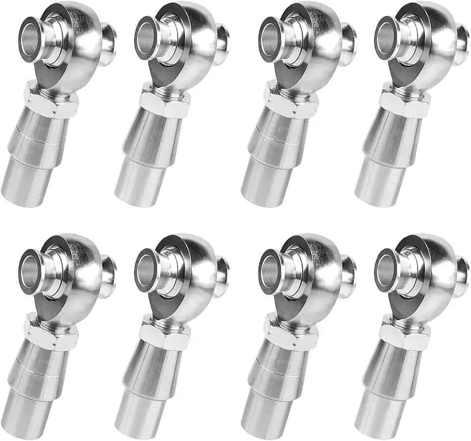 4 Pair 3/4" Heim Joints Rod End Kit | Right & Left Thread | 0.75 Chromoly Heim Joints Suspension Kit | w/Round Tube Adapter Misalignment Spacer Jam Nuts for Steering, Suspension, Traction Bars