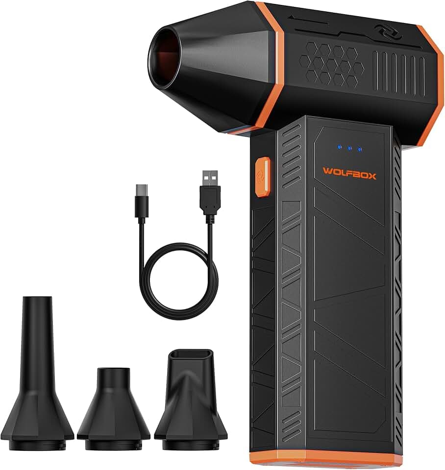 WOLFBOX MegaFlow 50 Electric Air Duster, 110000 RPM, Cordless, 3-Gang