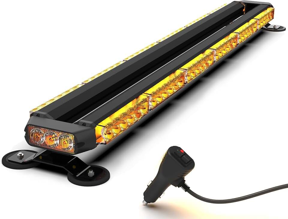 38 Inch Led Strobe Flashing Light Bar Amber Emergency Warning Safety Lights for Trucks Construction Vehicles