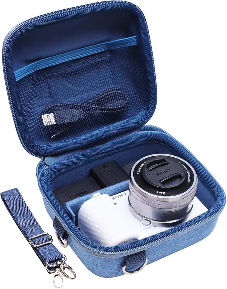 XANAD Kameratasche für Sony Alpha und ZV Reihe Kamera Blau | Kompatibel mit Sony Alpha 6700 / 6400 / 6100 / ZV-1 / ZV-1 II / ZV-E10 / ZVE10 ll / ZV-1F / FUJIFILM X100VI / X-HF1 Kompakte