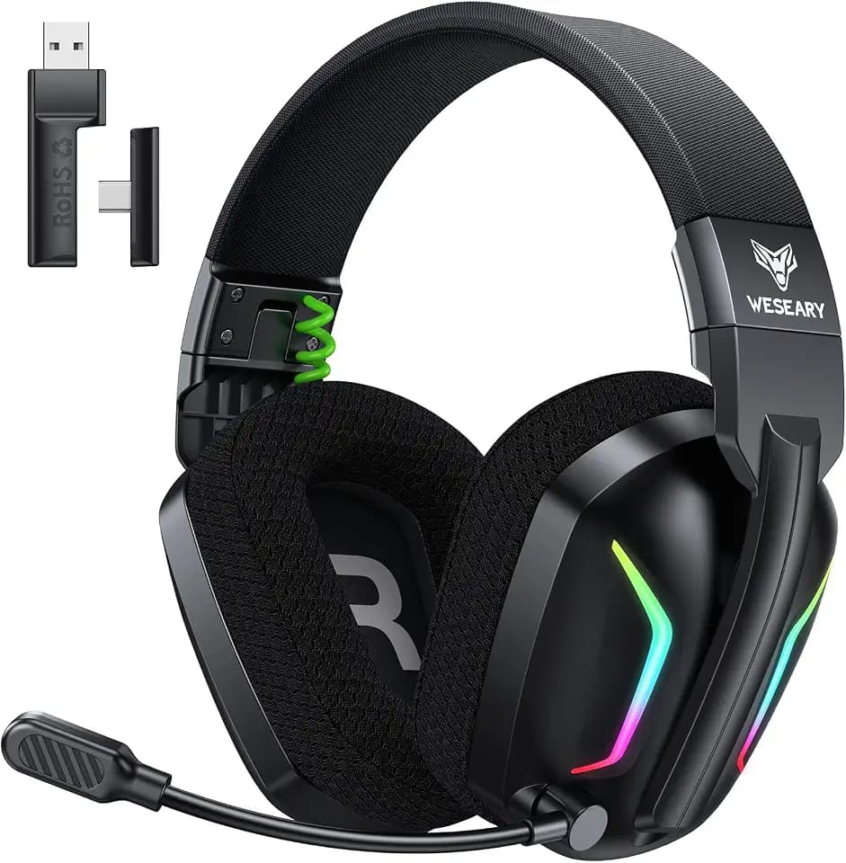 WESEARY Gaming Headset Wireless mit Mikrofon für PS5 PS4 PC Switch Handy