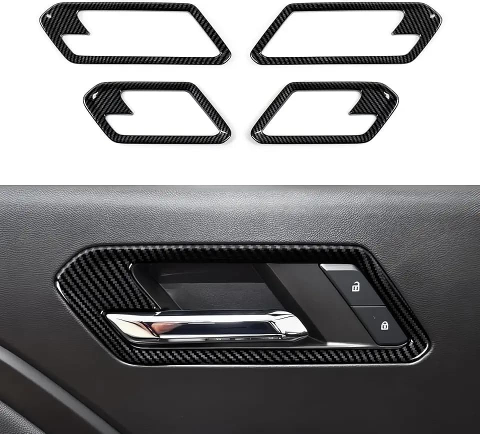 4PCS Car Inner Door Handle Sticker ABS Carbon Fiber Decal Interior Trim Cover for Chevrolet Colorado/GMC Canyon 2023 2024 2025 2026 Accessories