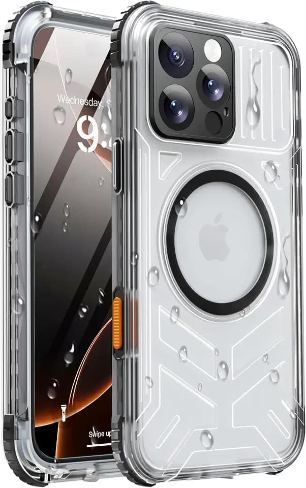 IP68 Waterproof Case for iPhone 16 Pro Max, Magnetic, Black