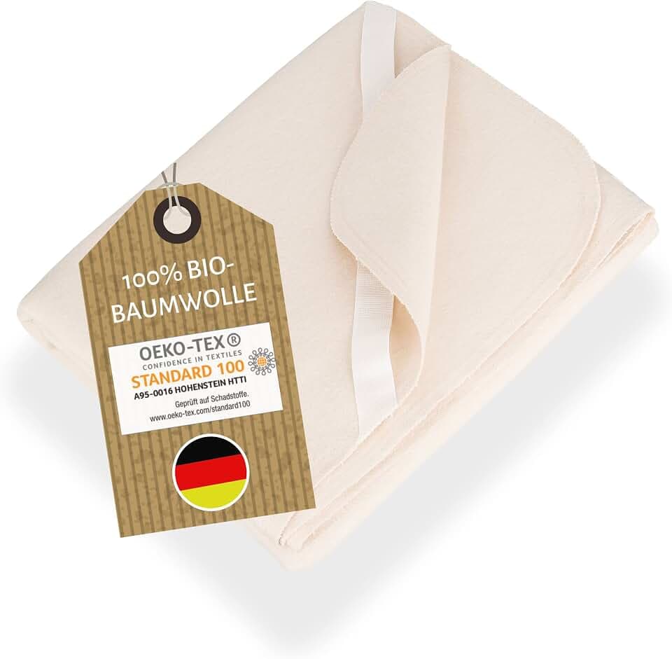 weiche Bio Moltonauflagen | Matratzenschoner 90x200cm - Made in Germany - 100% Bio-Baumwolle - Hautfreundlich & Allergiker geeignet | Matratzenauflage atmungsaktiv für Bett Matratzen