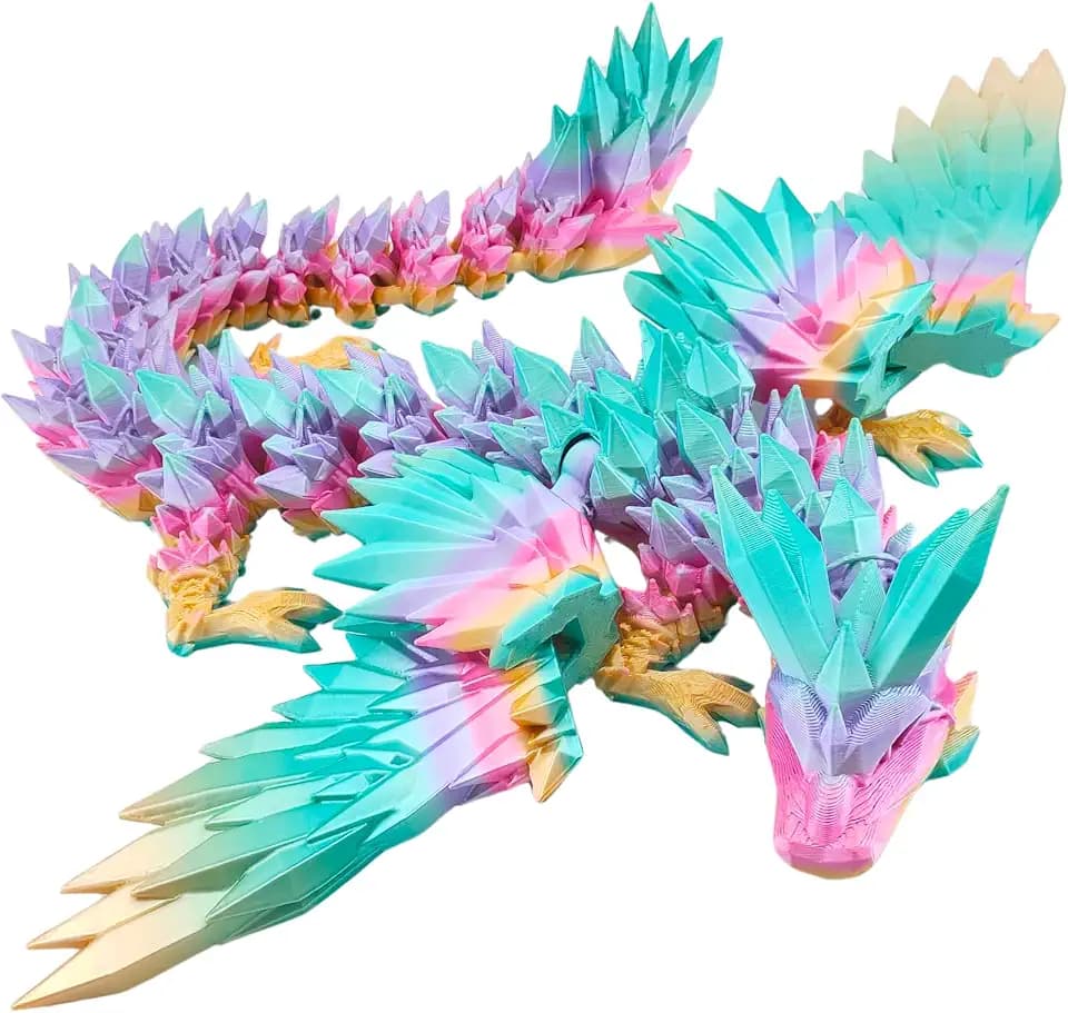 18" 3D Printed Dragon with Wings,Articulated Animals Figurines(Mini)