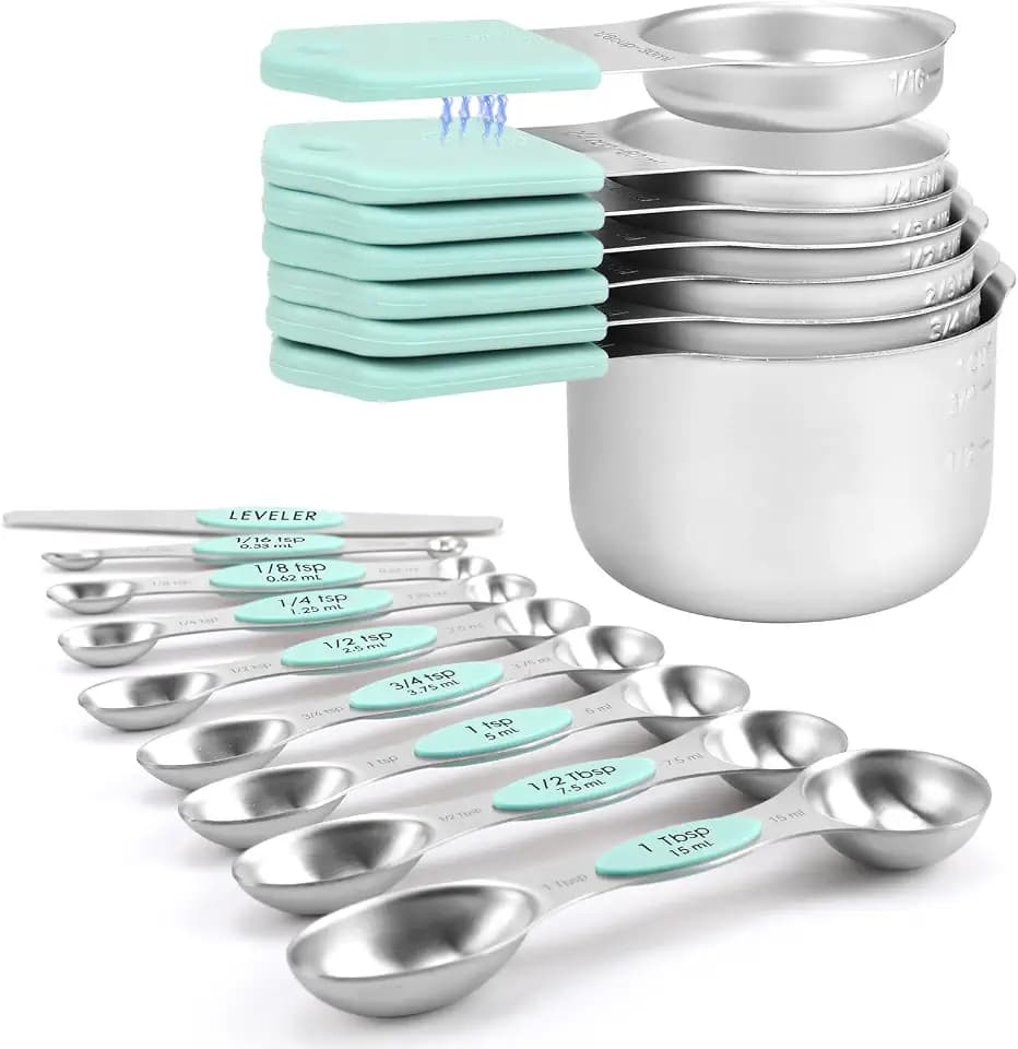 Magnetic Measuring Cups and Spoons Set-Heavy Duty 304 Stainless Steel