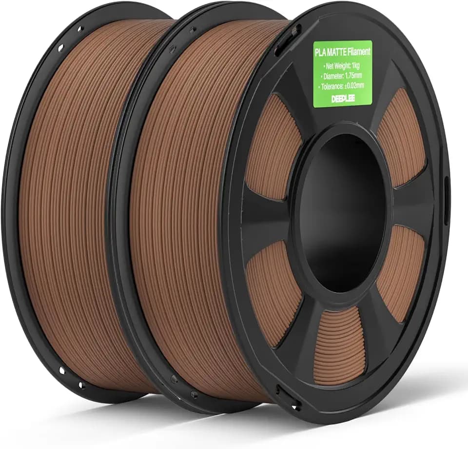 DEEPLEE Matte PLA Filament 1.75mm 3D Drucker Filament Erdbraun 2KG