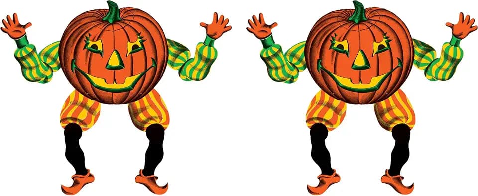 Beistle 2-Pack Vintage Halloween Jointed Goblins, Fall Pumpkin Wall Decorations, Classic Spooky Décor for Haunted Houses and Seasonal Displays, 30”
