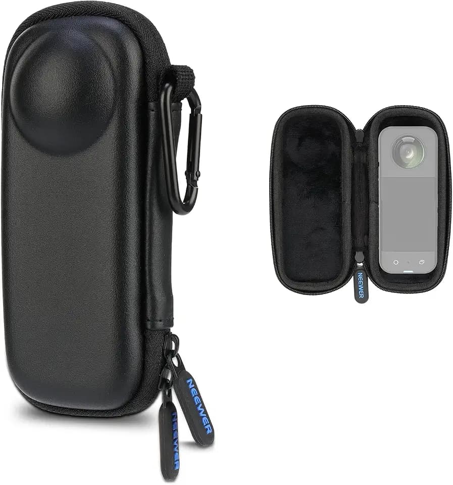 NEEWER Basics Tasche Case Kompatibel mit Insta 360 X5, Tragetasche Kleiner Reiseschutz Hartschalen Schutzhülle mit Karabiner, Action Cam Zubehör Kompatibel mit Insta360 X5, PB032