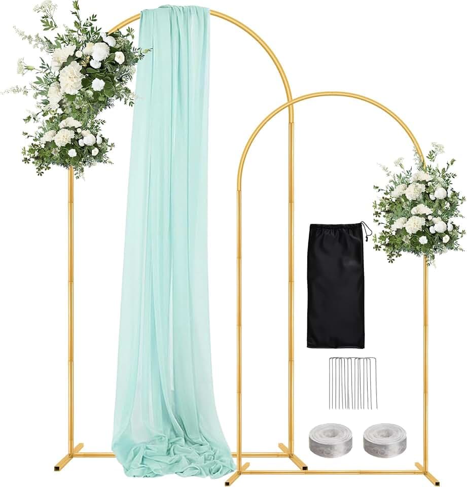 WellSign 7.2FT, 6.6FT Wedding Arch Backdrop Stand Set of 2
