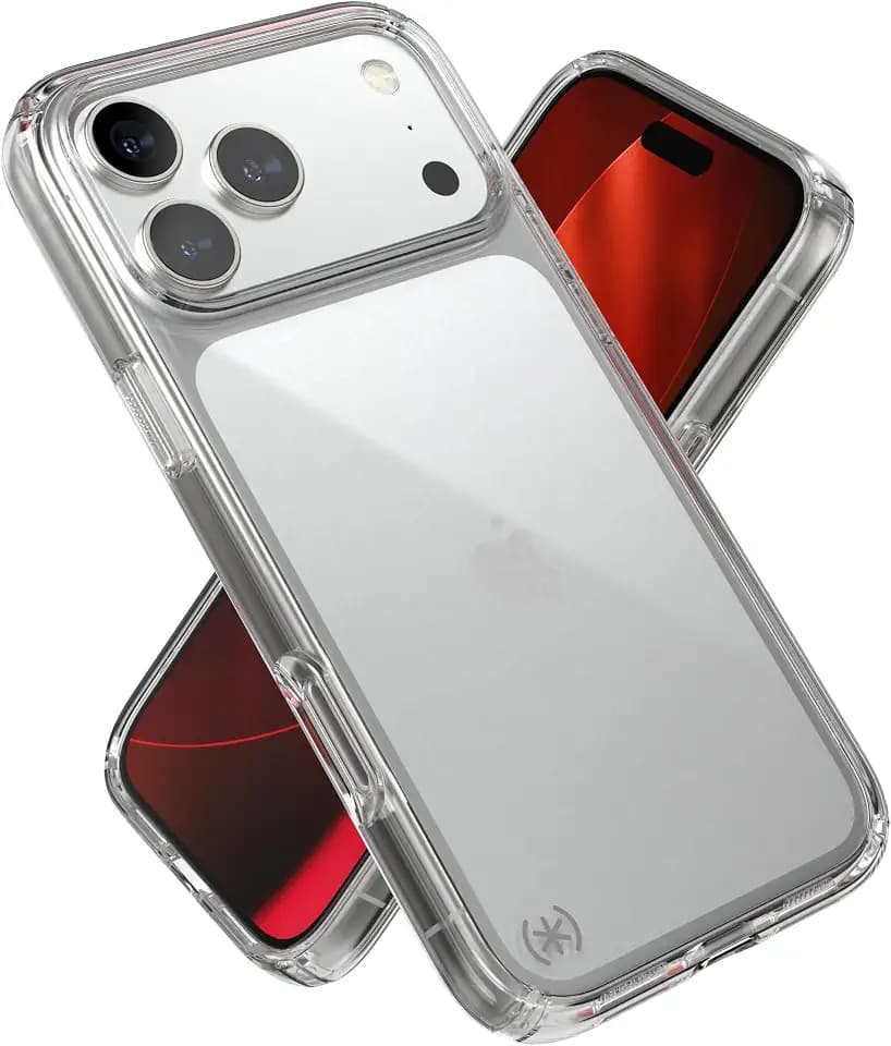 Speck Presidio Perfect-Clear for iPhone 17 and 18 Pro Max Case, Slim Protective Case, Clear