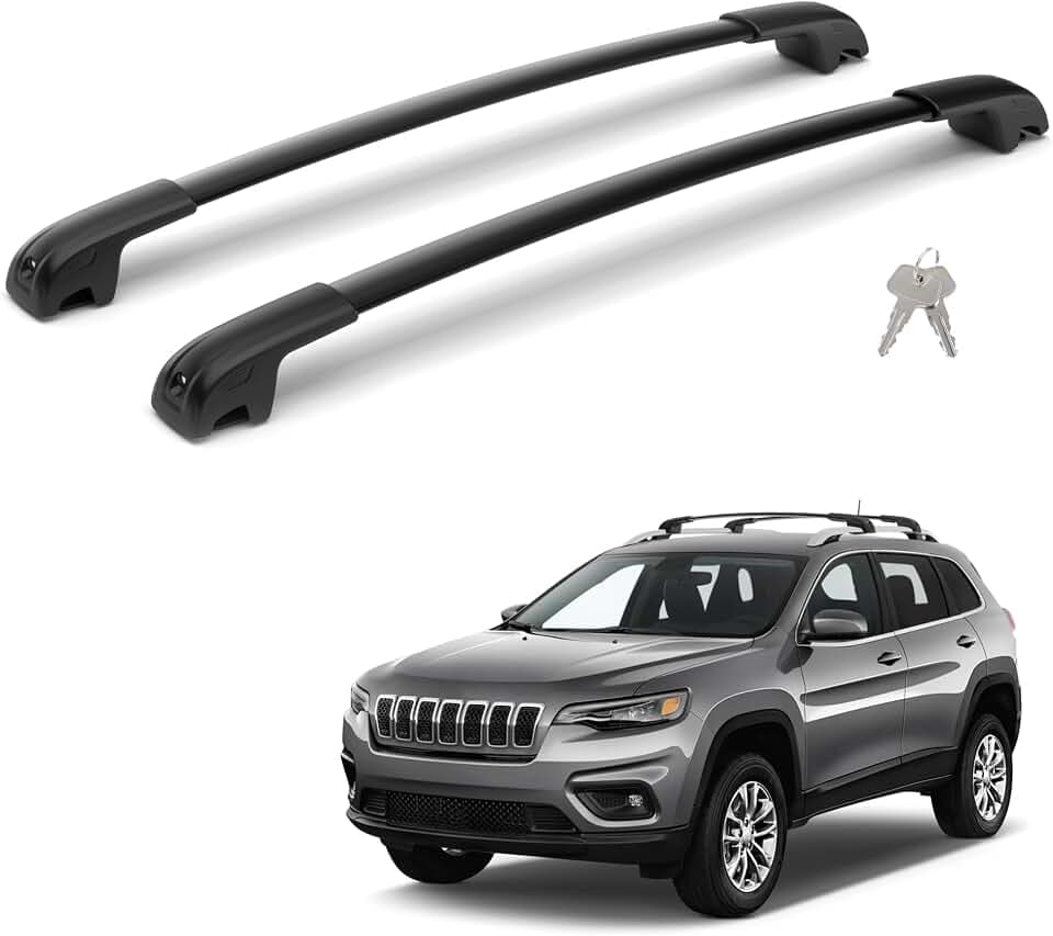 300Lbs Lockable Roof Rack Crossbars Compatible with Jeep Cherokee 2014-2023