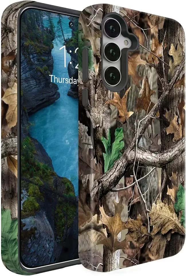 Compatible for Samsung Galaxy A36 5G Case,Individualized and Distinctive Double Layer Protection Shockproof Phone Cover for Women Men Girl Boy,Camouflage Forest