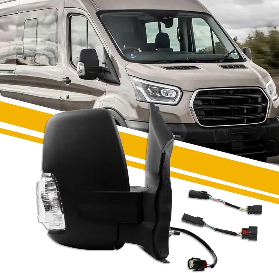 Dasbecan Right Mirror Compatible with 2015-2025 Ford Transit Black 6Pins