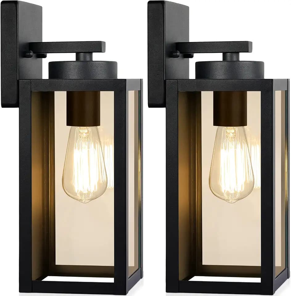 BesLowe Outdoor Wall Light Fixtures, Modern Black Exterior Wall Lanterns