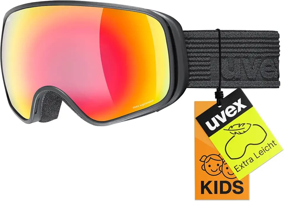 uvex scribble FM - Skibrille für Kinder - Filterkategorie 3 - beschlagfrei - schwarz dl-FM regenbogen-klar - one size