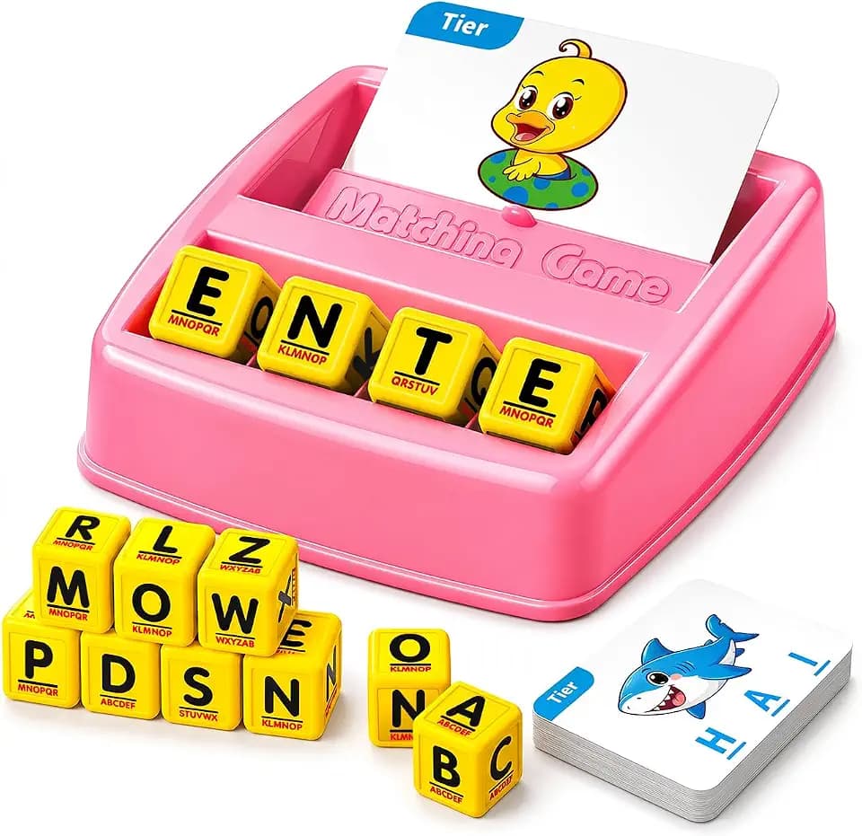 Buchstaben-Paarspiel ab 3 Jahren, Montessori Lernspiel für Mädchen Geschenk