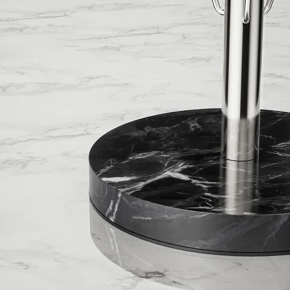YIGII Heavy Marble Base Paper Towel Holder Countertop - Standing Paper Towel Roll Holder with Black Weighted Base, Gold Papertowel Holder for Kitchen