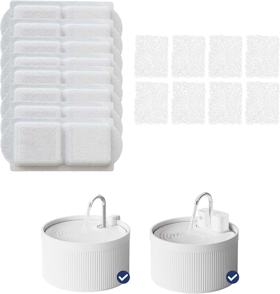 Replacement Filters for PawsPik Ceramic Dog & Cat Water Fountains, 8 Count